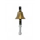 SET: Tiroler Glocke bronzegold Ø 12 cm mit Ringklöppel, Läuteseil (weiß) und Wandgehänge