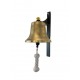 SET: Tiroler Glocke bronzegold Ø 16 cm mit Ringklöppel, Läuteseil (weiß) und Wandgehänge