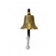 SET: Tiroler Glocke bronzegold Ø 16 cm mit Ringklöppel, Läuteseil (weiß) und Wandgehänge