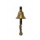 SET: Tiroler Glocke bronzegold Ø 12 cm mit Ringklöppel, Läuteseil (weiß) und Wandgehänge