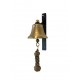 SET: Tiroler Glocke bronzegold Ø 12 cm mit Ringklöppel, Läuteseil (weiß) und Wandgehänge