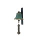 SET: Tiroler Glocke grün patiniert Ø 12 cm mit Ringklöppel, Läuteseil (weiß) und Wandgehänge