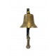 SET: Tiroler Glocke bronzegold Ø 16 cm mit Ringklöppel, Läuteseil (weiß) und Wandgehänge