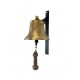SET: Tiroler Glocke bronzegold Ø 16 cm mit Ringklöppel, Läuteseil (weiß) und Wandgehänge