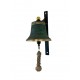 SET: Tiroler Glocke grün patiniert geölt Ø 16 cm mit Ringklöppel, Läuteseil (weiß) und Wandgehänge