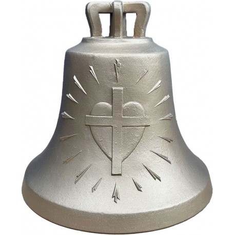 Glocke Kreuz m. Herz & Strahlen - 28,7 cm Ø - Ton fis/3