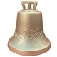 Glocke P mit Alpha und Omega & Olivenzweige - 21,7 cm Ø - Ton h/3