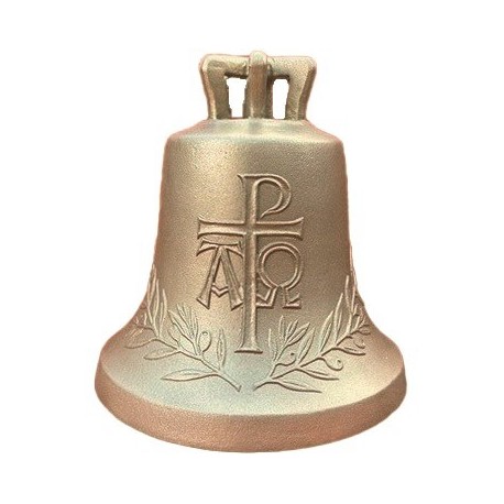 Glocke P mit Alpha und Omega & Olivenzweige - 21,7 cm Ø - Ton h/3