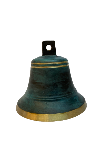 Tiroler Glocke Ø 12 cm antikgrün mit Zapfen