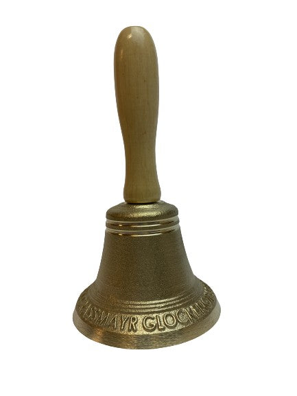 Tiroler Glocke Ø 7 cm - Aufschrift Grassmayr und Holzgriff