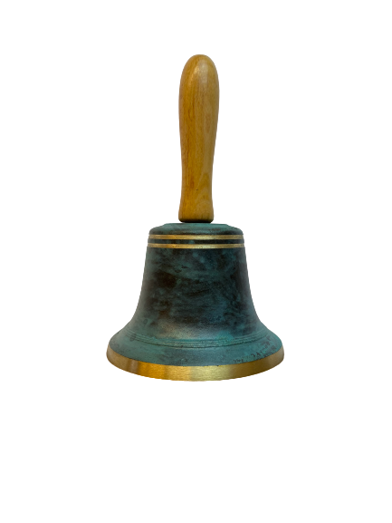 Tiroler Glocke Ø 12 cm mit Handgriff, antikgrün patiniert