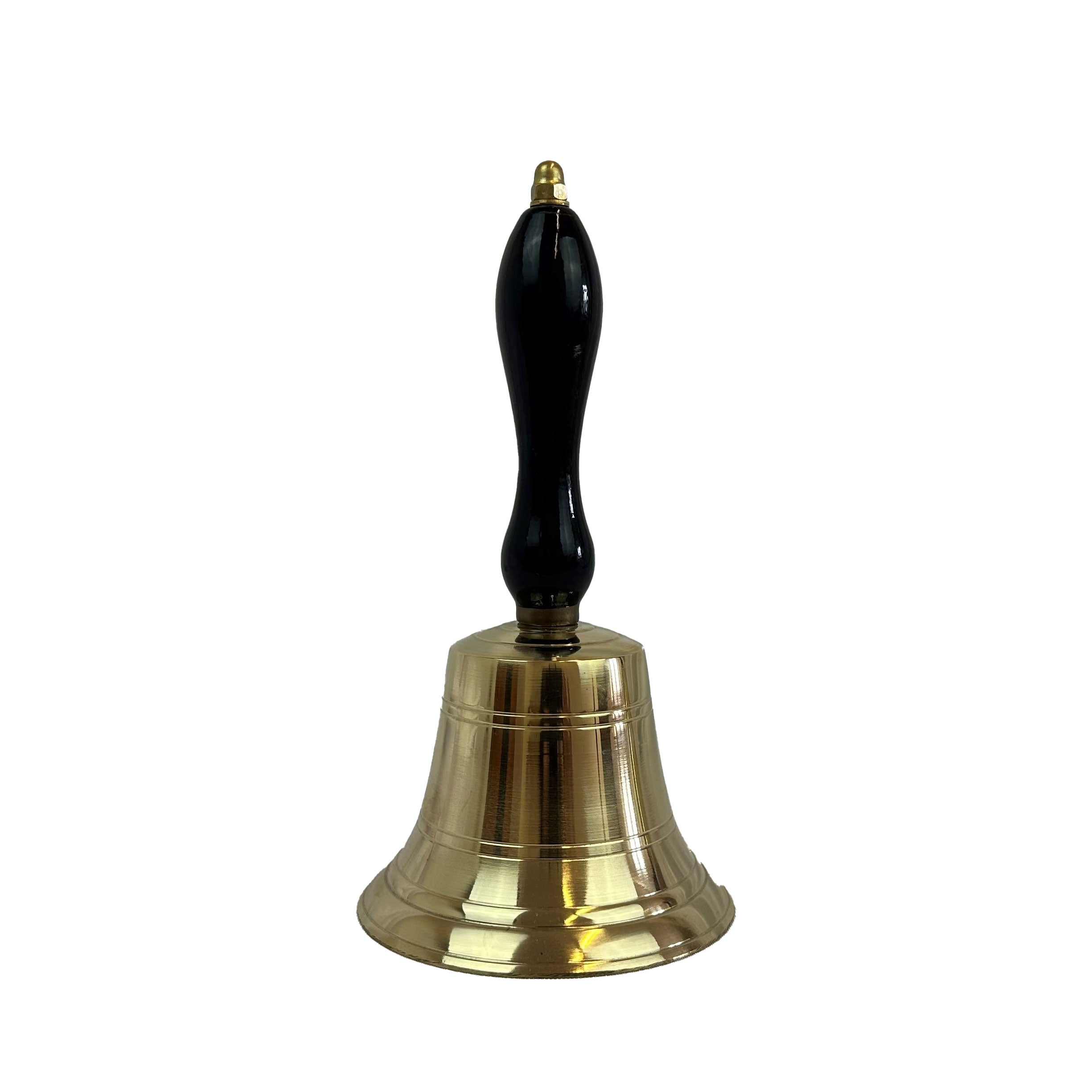 Ausschellglocke Messing Ø 12,5 cm mit lackiertem Holzgriff