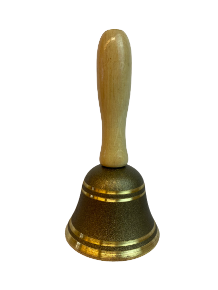 Messingglocke Ø 6 cm mit Holzgriff