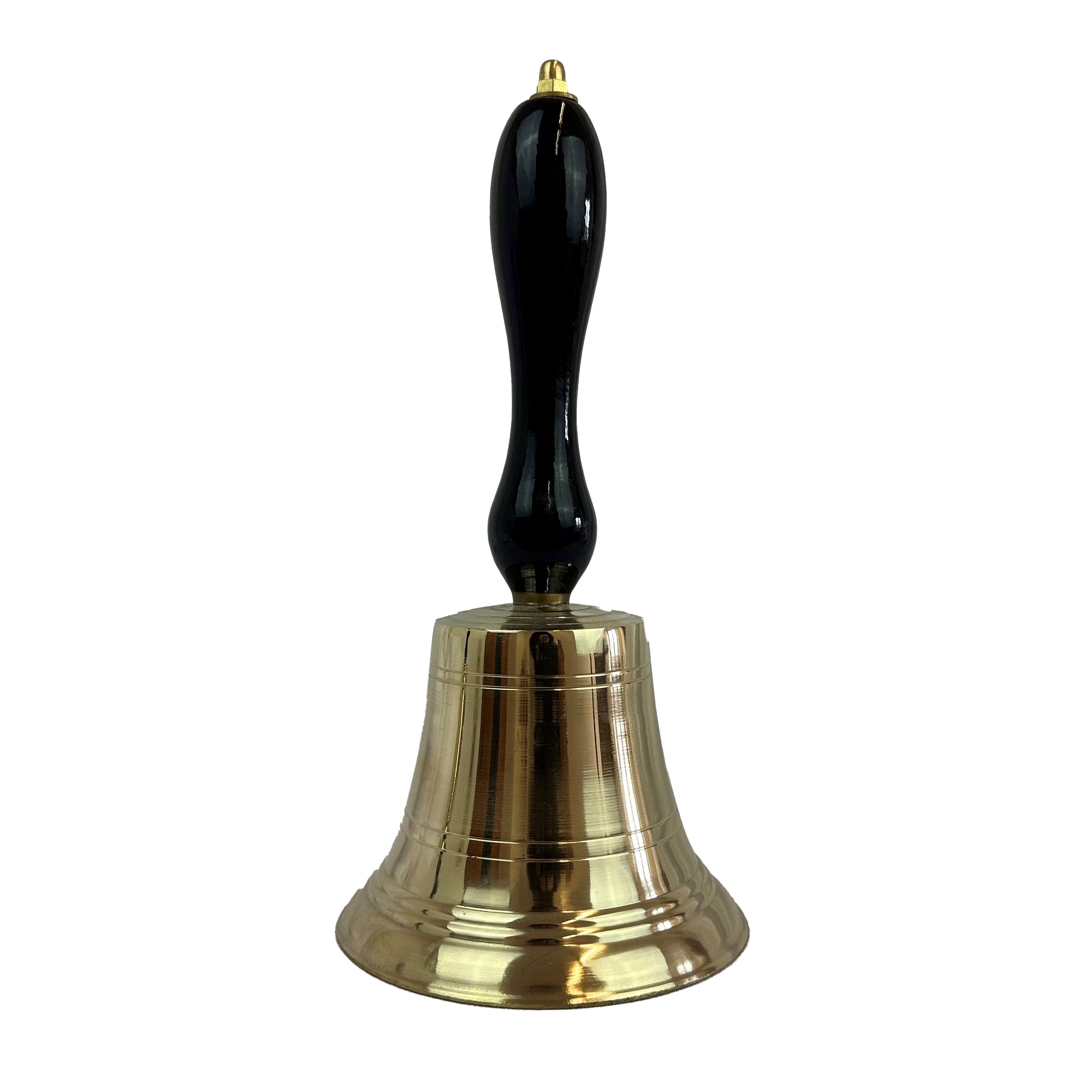 Ausschellglocke Messing Ø 13,5 cm mit lackiertem Holzgriff