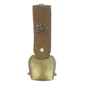 Flachschelle 50mm mit Fell-Zierriemen hellbraun